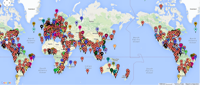 MOOC participants' locations